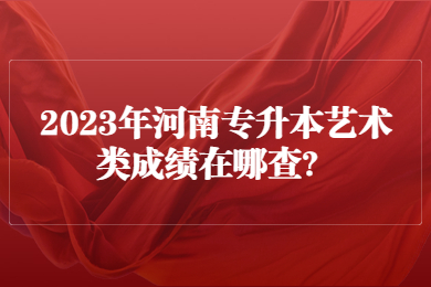 2023年河南专升本艺术类成绩在哪查?